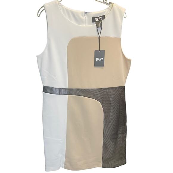 DKNY Paneled Color Block Sheath Dress - Size 14 - NWT - Picture 2 of 4